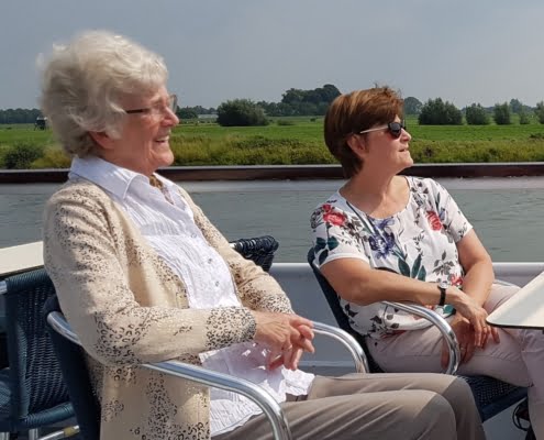 Martie samen op het bovendek
